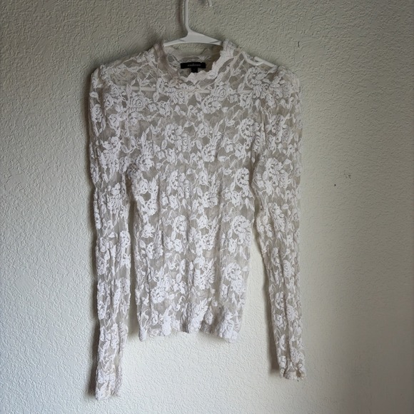 Ambiance Tops - Stretch Lace Sheer Layering Turtleneck Bohemian Cottagecore Women's Large